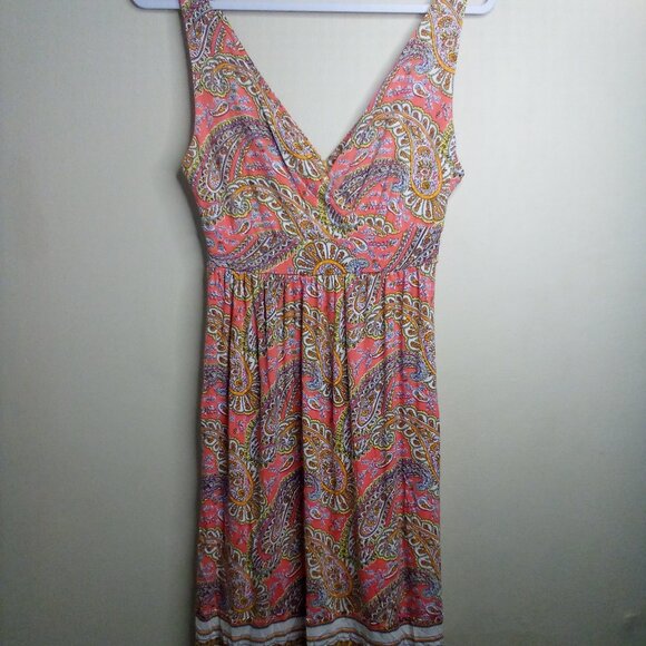 Old Navy Dresses & Skirts - Old Navy Dress Women XS Sleeveless Sundress V-neck Stretch Pattern Pink Yellow